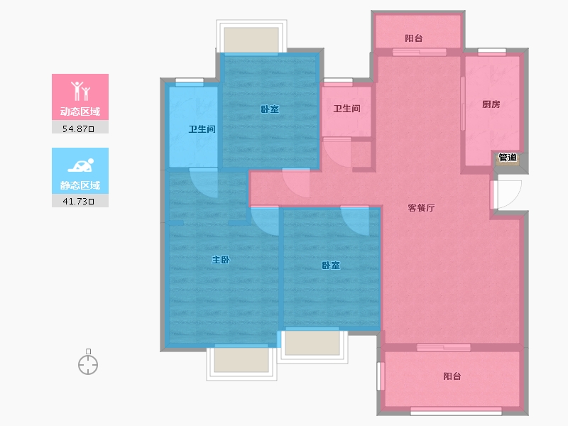 江西省-抚州市-恒瑞金鼎学府-87.69-户型库-动静分区