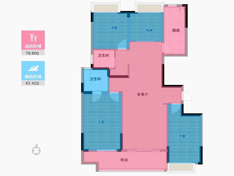 陕西省-榆林市-易信·春风棠樾-127.78-户型库-动静分区