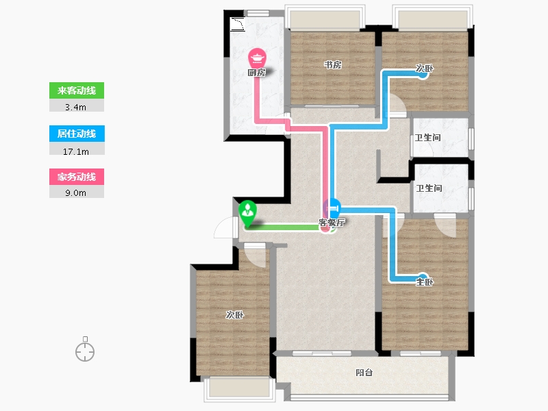 陕西省-榆林市-易信·春风棠樾-133.35-户型库-动静线