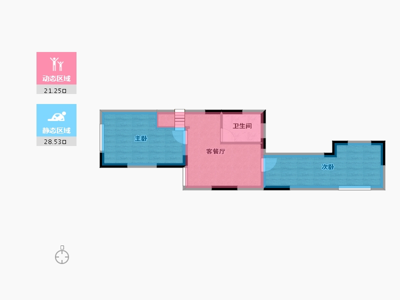 云南省-昆明市-俊发蓝湖俊园-43.54-户型库-动静分区