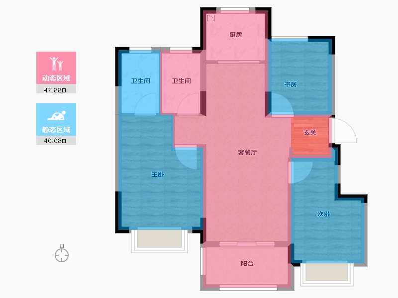 江苏省-南京市-固城湖金茂逸墅-78.01-户型库-动静分区