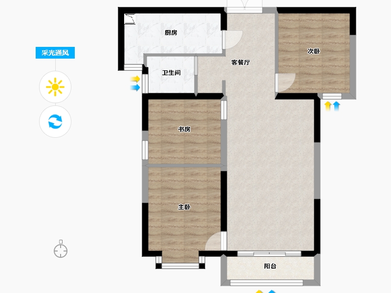 甘肃省-兰州市-温商金豪庭-77.89-户型库-采光通风