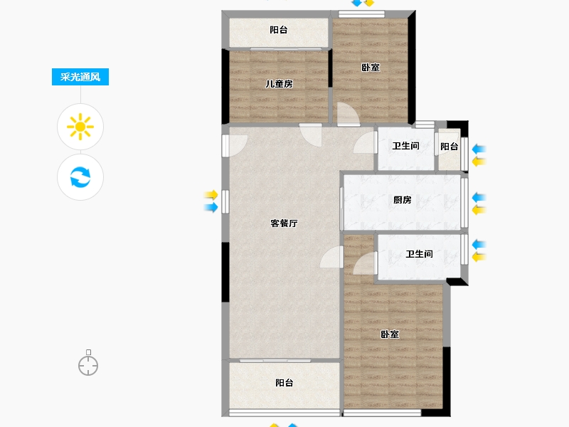 广西壮族自治区-玉林市-绿城春江花月-94.33-户型库-采光通风