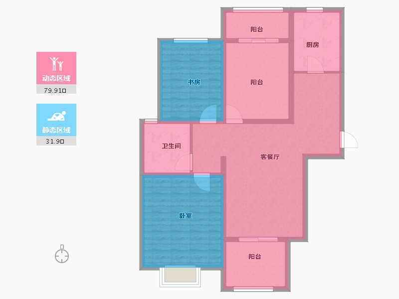 江苏省-徐州市-曼氏名都国际-100.00-户型库-动静分区