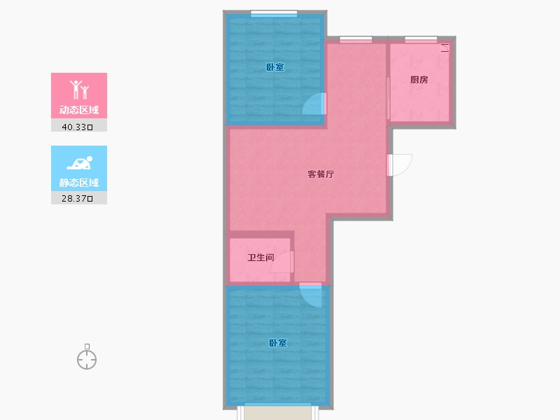 辽宁省-葫芦岛市-利源帝景-61.05-户型库-动静分区