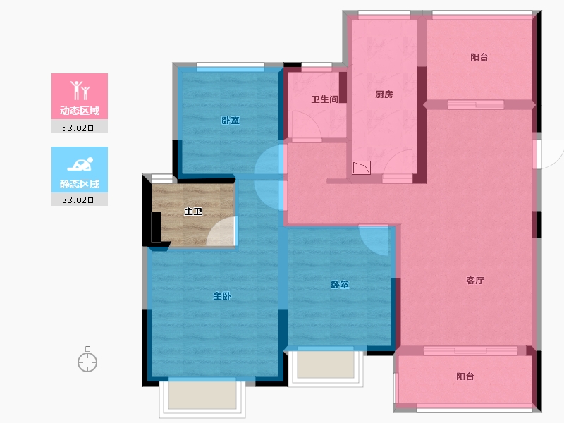 江苏省-苏州市-锦绣花城-79.42-户型库-动静分区