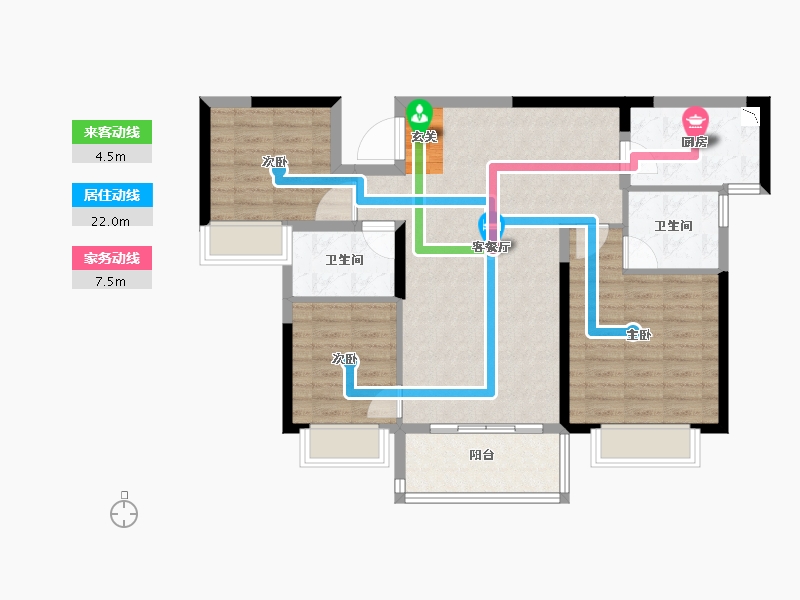 江苏省-南京市-宁滁恒大文化旅游城-90.00-户型库-动静线