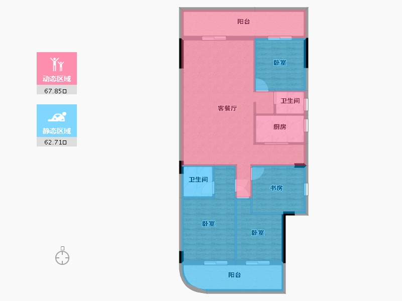 广西壮族自治区-玉林市-中鼎绿城中心-118.96-户型库-动静分区