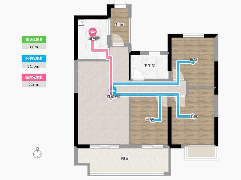 江西省-抚州市-富力尚悦居-78.00-户型库-动静线