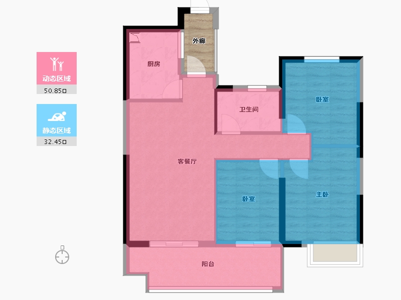 江西省-抚州市-富力尚悦居-78.00-户型库-动静分区