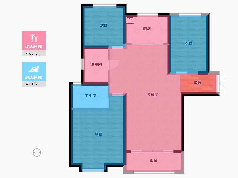 甘肃省-兰州市-温商金豪庭-90.18-户型库-动静分区