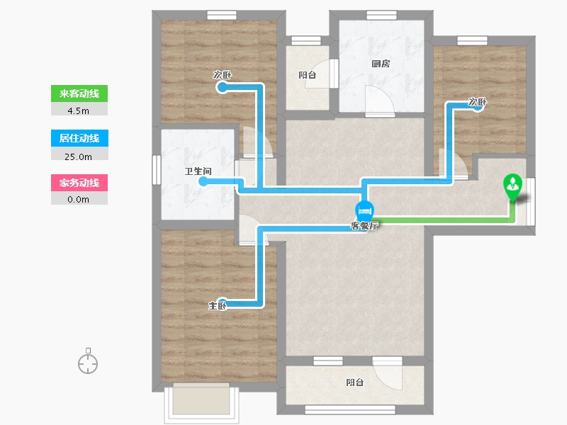 陕西省-西安市-富力白鹭湾-75.80-户型库-动静线