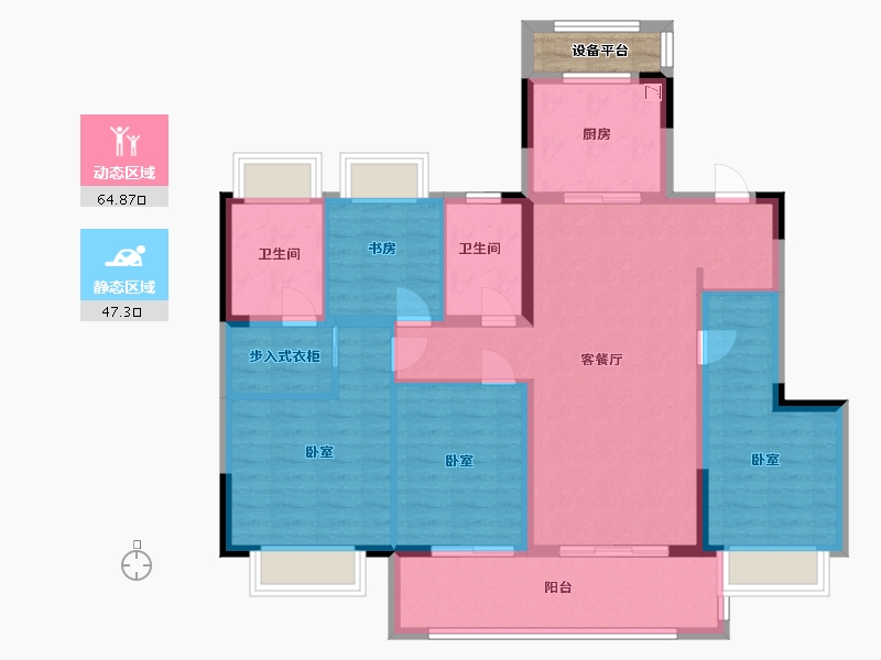 江苏省-常州市-新城华宇悦隽公馆-101.99-户型库-动静分区