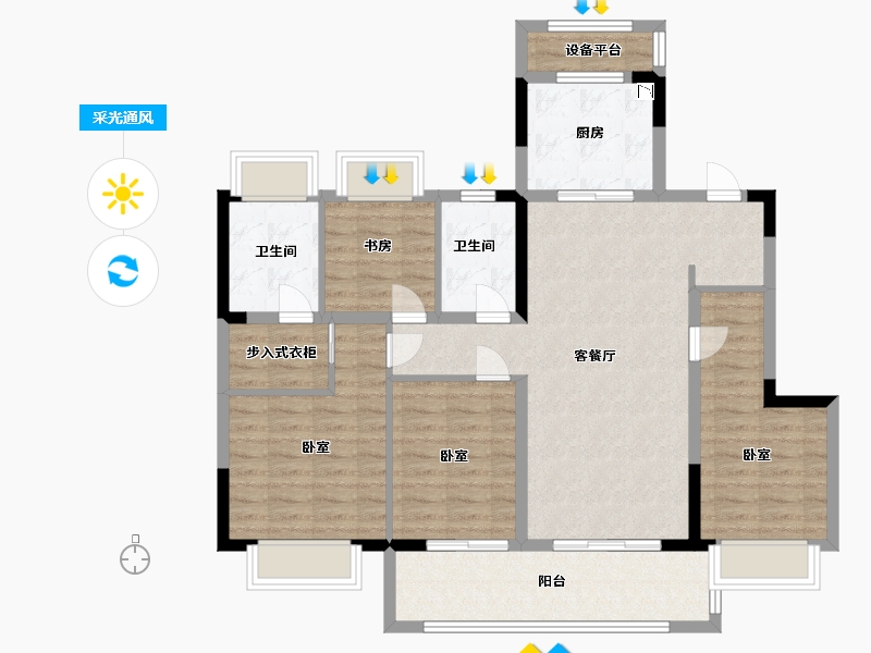 江苏省-常州市-新城华宇悦隽公馆-101.99-户型库-采光通风