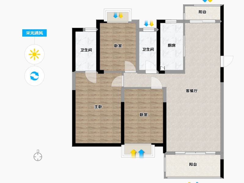 江西省-抚州市-学府天成-110.38-户型库-采光通风