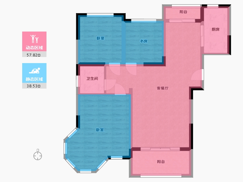 江西省-抚州市-汇丰·瀚林苑-86.08-户型库-动静分区