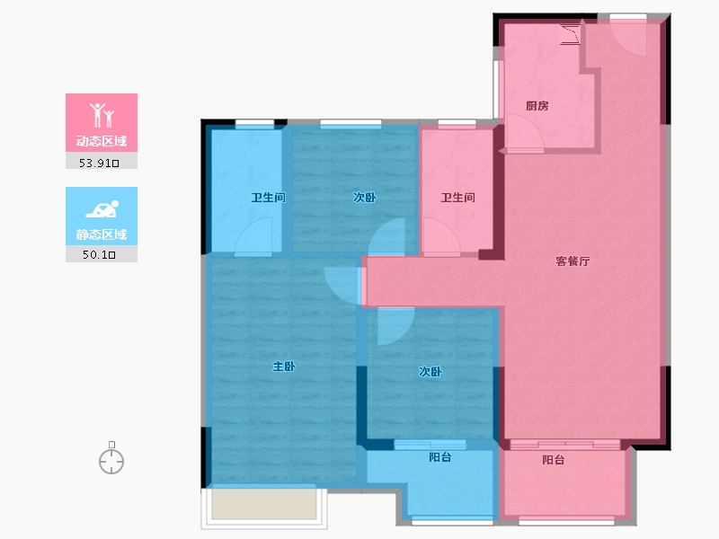 江苏省-徐州市-上水璞园-93.00-户型库-动静分区