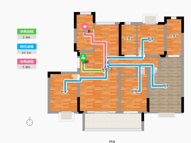 安徽省-宿州市-宿州天元府-114.00-户型库-动静线