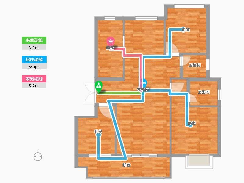 安徽省-宿州市-钟鑫·状元府-96.58-户型库-动静线