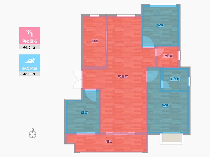 安徽省-宿州市-钟鑫·状元府-96.58-户型库-动静分区