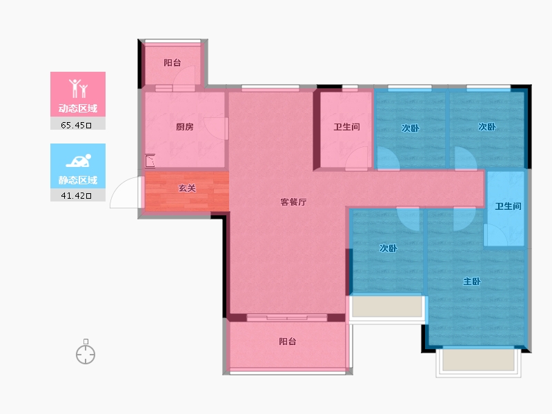 江苏省-南京市-宁滁恒大文化旅游城-96.01-户型库-动静分区