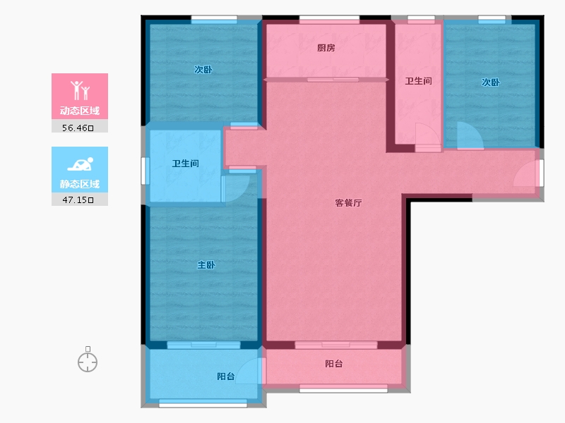 甘肃省-兰州市-傲润天顺祥-92.72-户型库-动静分区