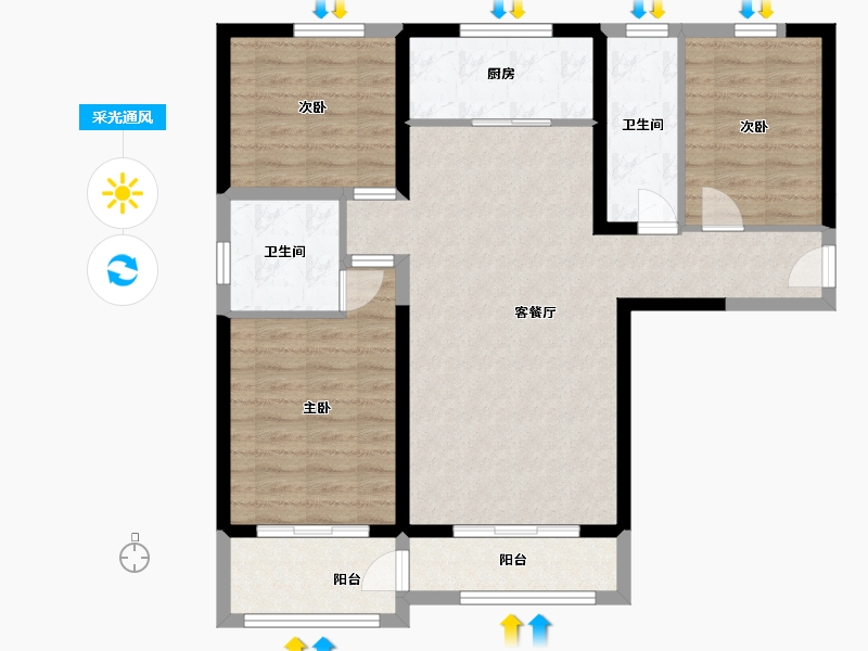 甘肃省-兰州市-傲润天顺祥-92.72-户型库-采光通风