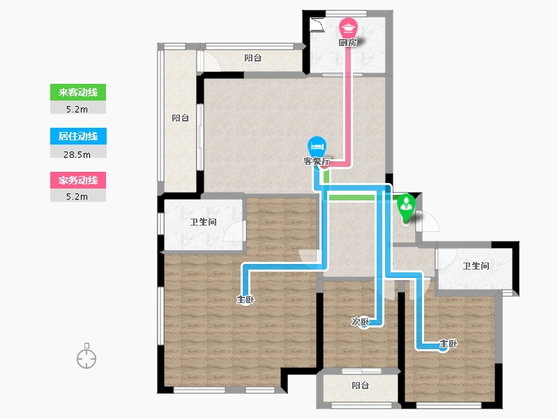 陕西省-榆林市-阳光紫郡-126.11-户型库-动静线