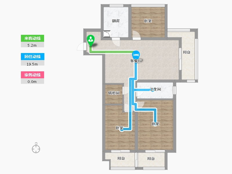 江苏省-苏州市-万科胥江城市花园-90.00-户型库-动静线