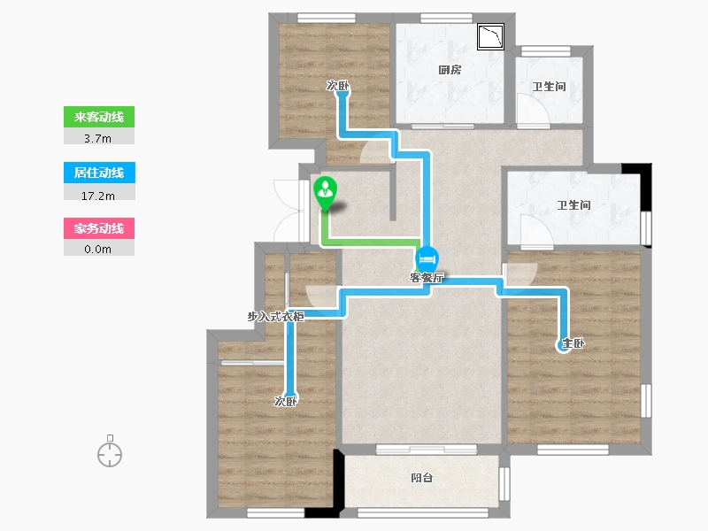 江苏省-徐州市-田昌华府-87.68-户型库-动静线