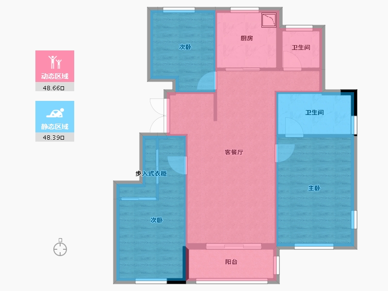 江苏省-徐州市-田昌华府-87.68-户型库-动静分区