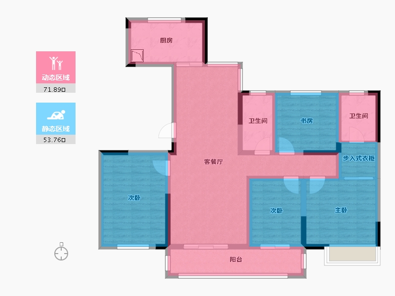 陕西省-榆林市-阳光紫郡-111.04-户型库-动静分区