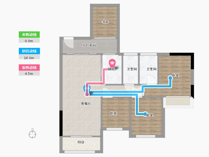 广西壮族自治区-玉林市-喜润金域悦府-87.00-户型库-动静线