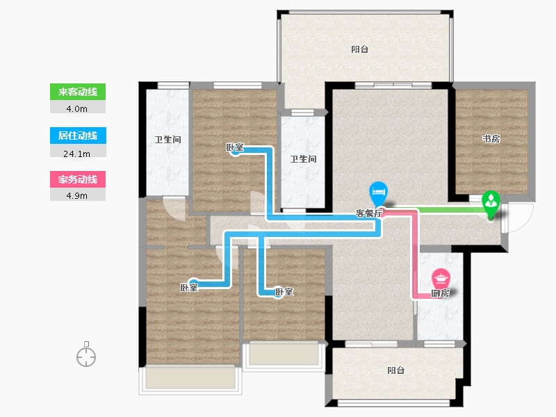 广西壮族自治区-玉林市-万昌东方巴黎湖岸-125.88-户型库-动静线