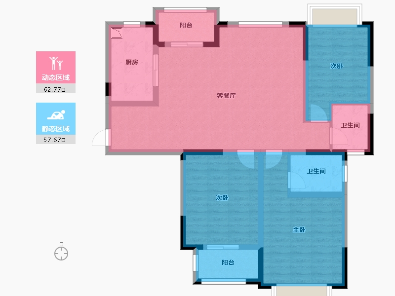 江苏省-徐州市-蓝光云锦里-107.66-户型库-动静分区