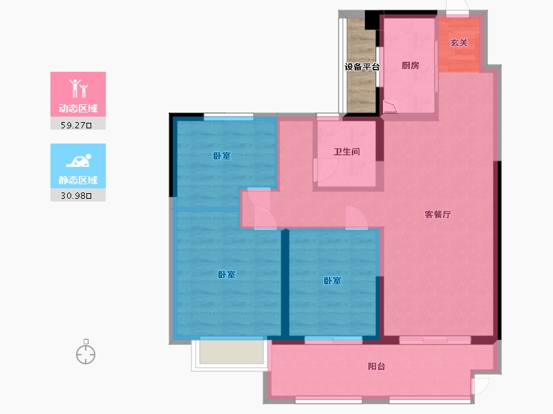 江苏省-常州市-新城华宇悦隽公馆-83.00-户型库-动静分区