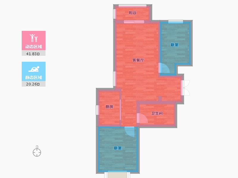 甘肃省-兰州市-国际旅游港中央首府-54.59-户型库-动静分区