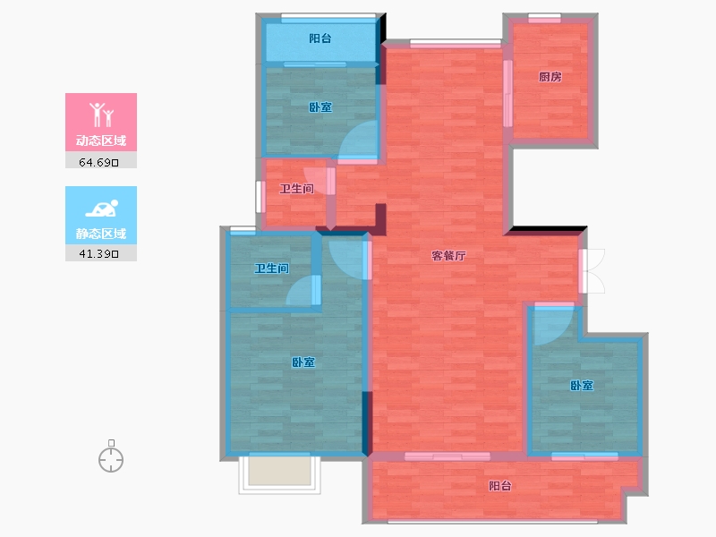 安徽省-宿州市-钟鑫·状元府-95.01-户型库-动静分区