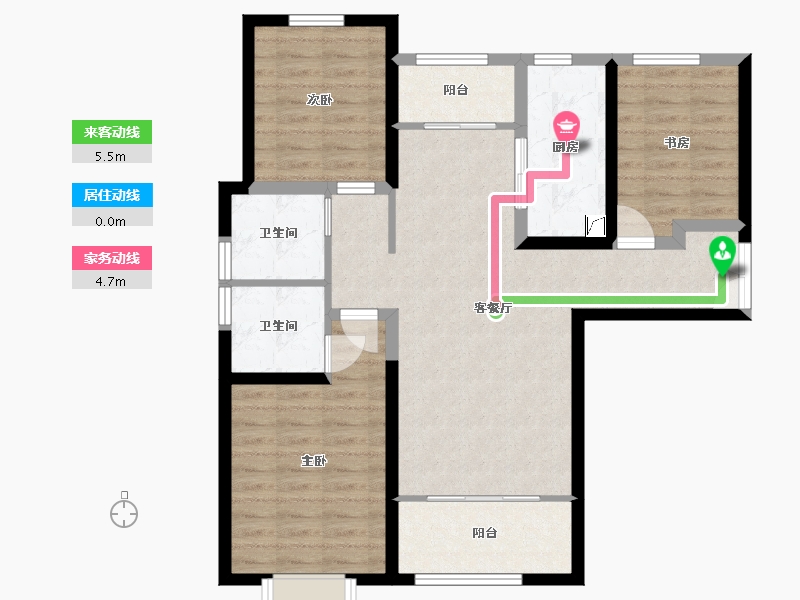 甘肃省-兰州市-银河国际居住区三期-88.83-户型库-动静线