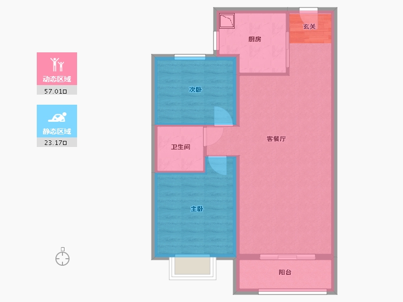 黑龙江省-哈尔滨市-恒泰·悦璟府-72.00-户型库-动静分区