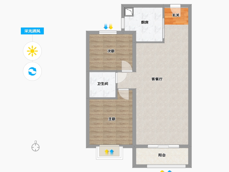 黑龙江省-哈尔滨市-恒泰·悦璟府-72.00-户型库-采光通风