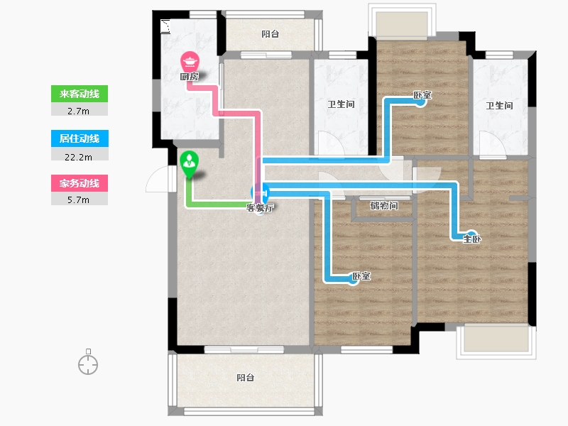 江西省-抚州市-富力尚悦居-96.00-户型库-动静线