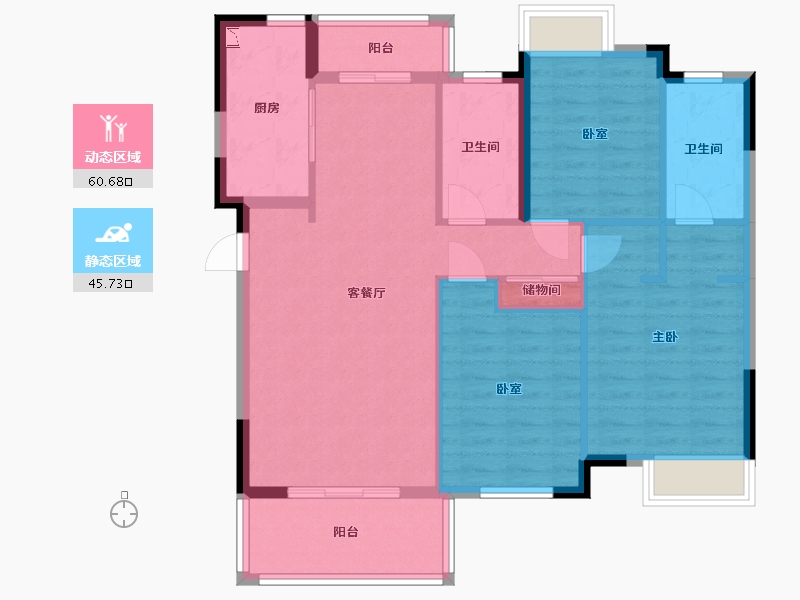 江西省-抚州市-富力尚悦居-96.00-户型库-动静分区