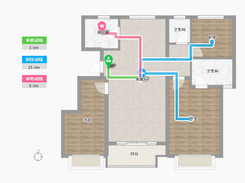 江苏省-苏州市-景瑞望府-96.00-户型库-动静线