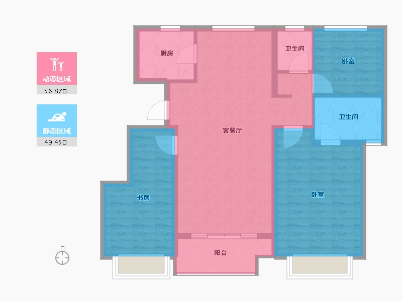 江苏省-苏州市-景瑞望府-96.00-户型库-动静分区