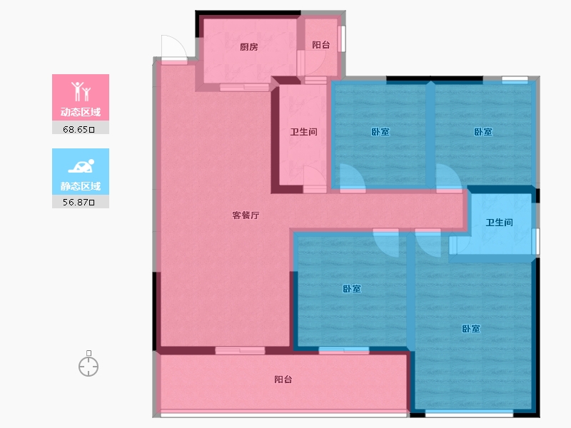 广西壮族自治区-玉林市-广恒中央城-110.60-户型库-动静分区