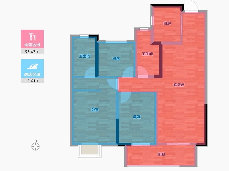 安徽省-宿州市-宿州天元府-85.99-户型库-动静分区