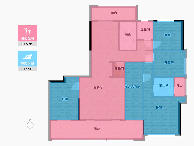 广西壮族自治区-玉林市-绿城春江花月-133.02-户型库-动静分区