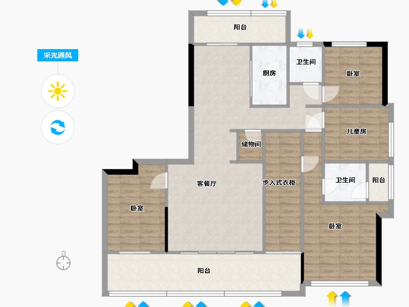 广西壮族自治区-玉林市-绿城春江花月-133.02-户型库-采光通风