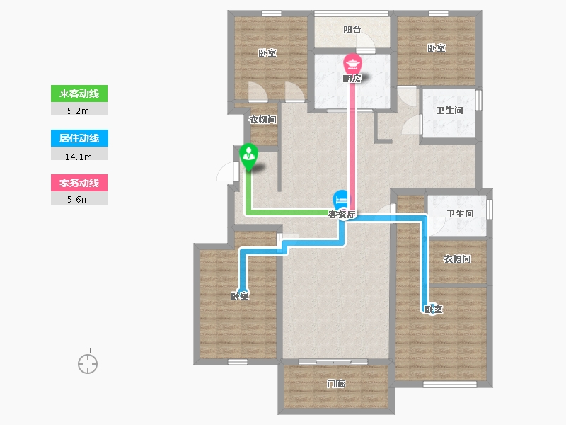 山西省-太原市-怡和天润园-141.77-户型库-动静线